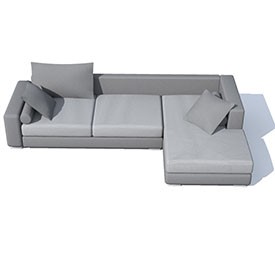 L sofa 3D Object | FREE Artlantis Objects Download